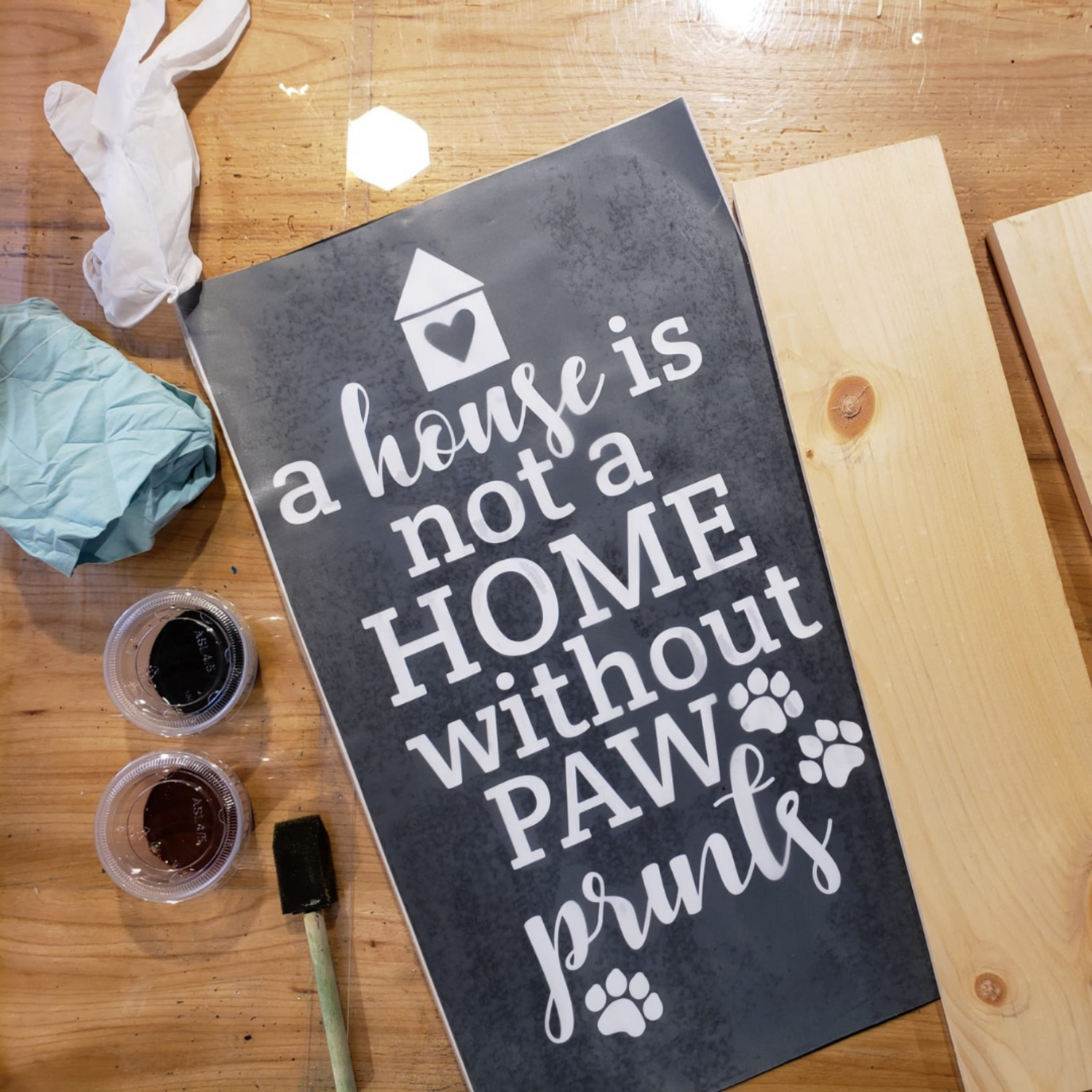 VIP Team Building at Paint Cabin Wood Sign Activity