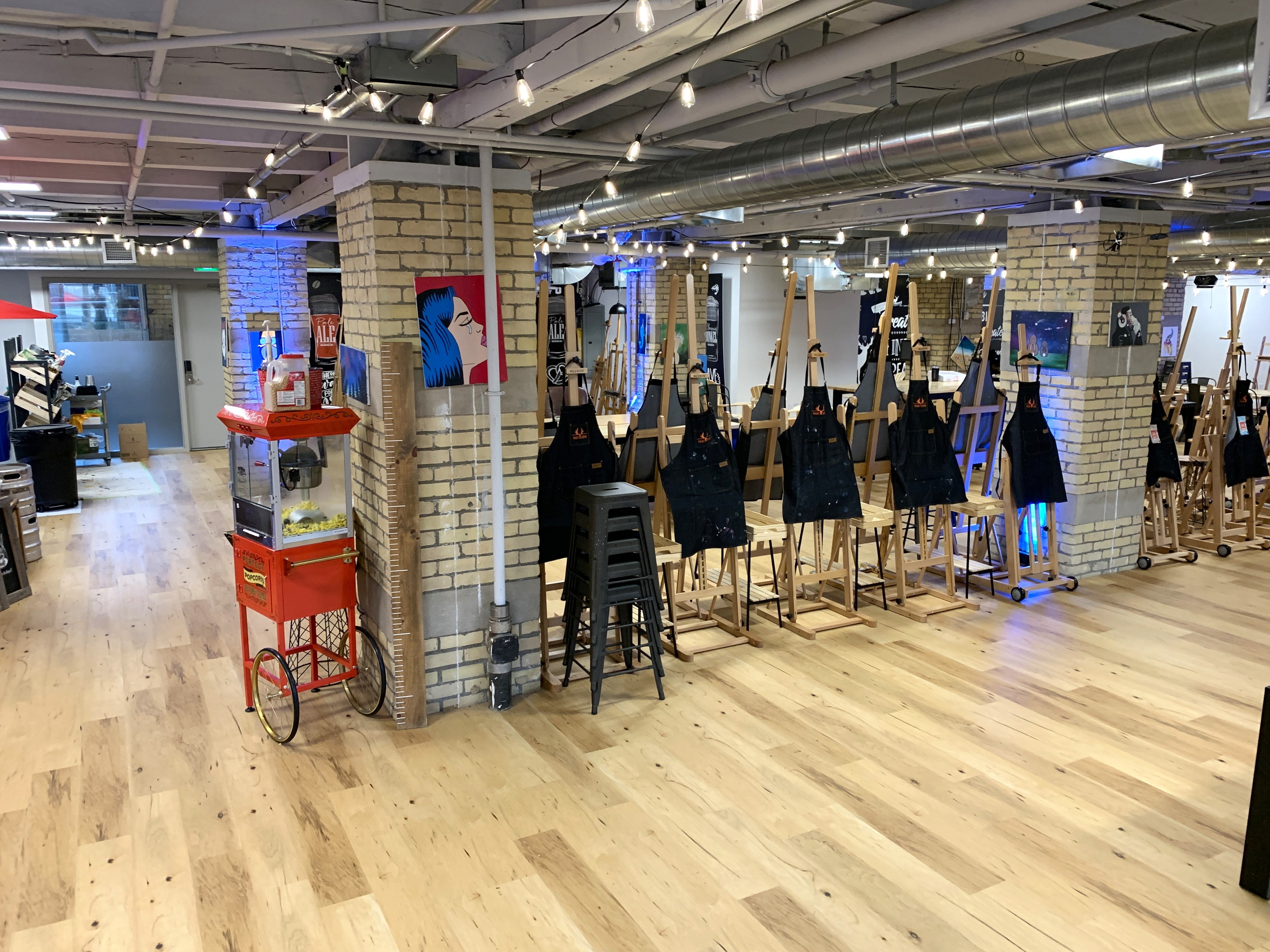 Paint Cabin's Team Building Event Venue & Easel Set Up