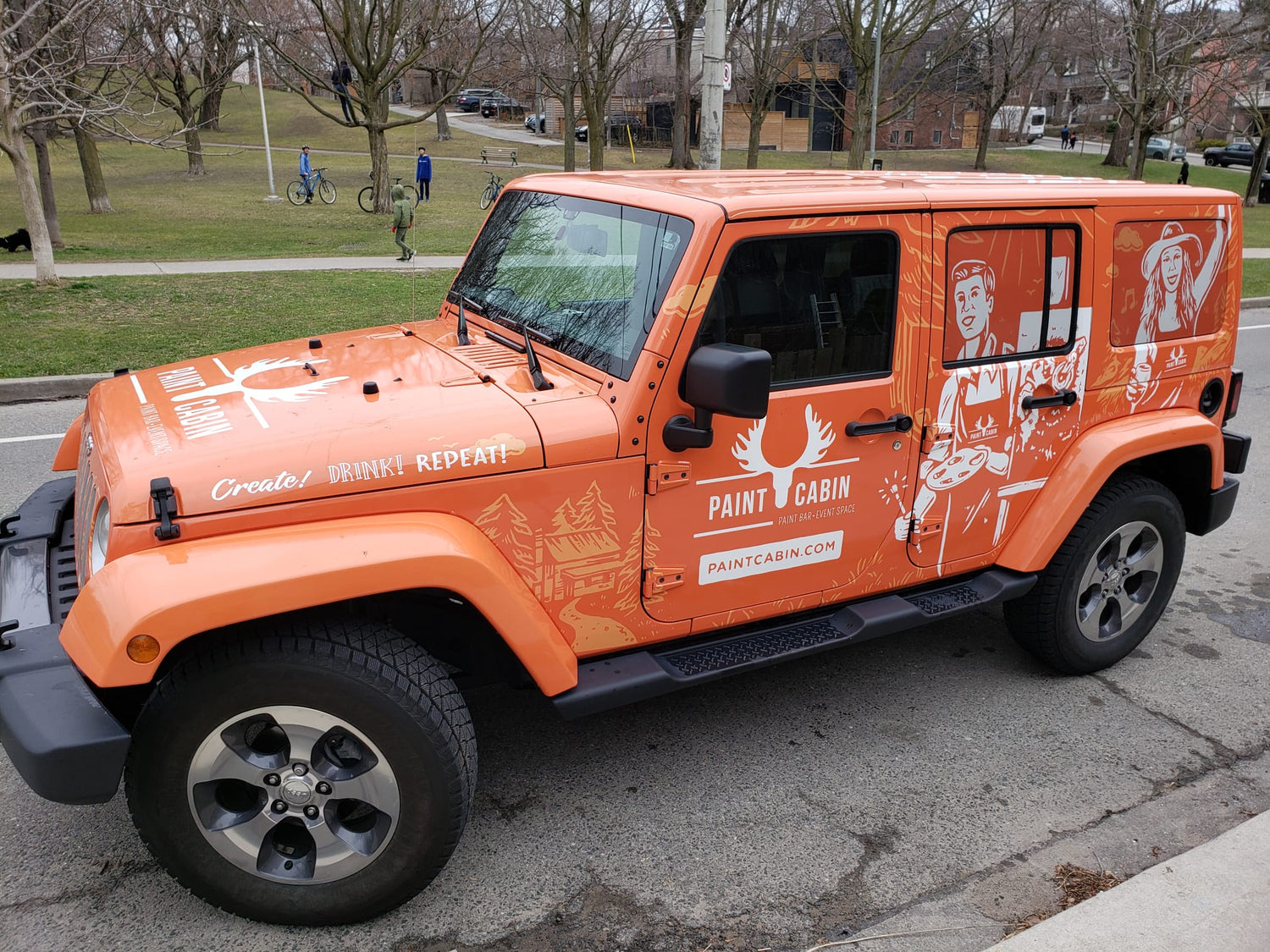 Paint Cabin's Delivery Vehicle getting ready for mobile group events