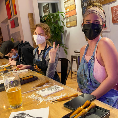 Fun printmaking &amp; paint bar for nights out in toronto